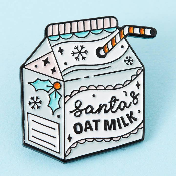 Spilla smaltata latte avena di Babbo Natale per la vendita all'ingrosso da parte di Punky Pins