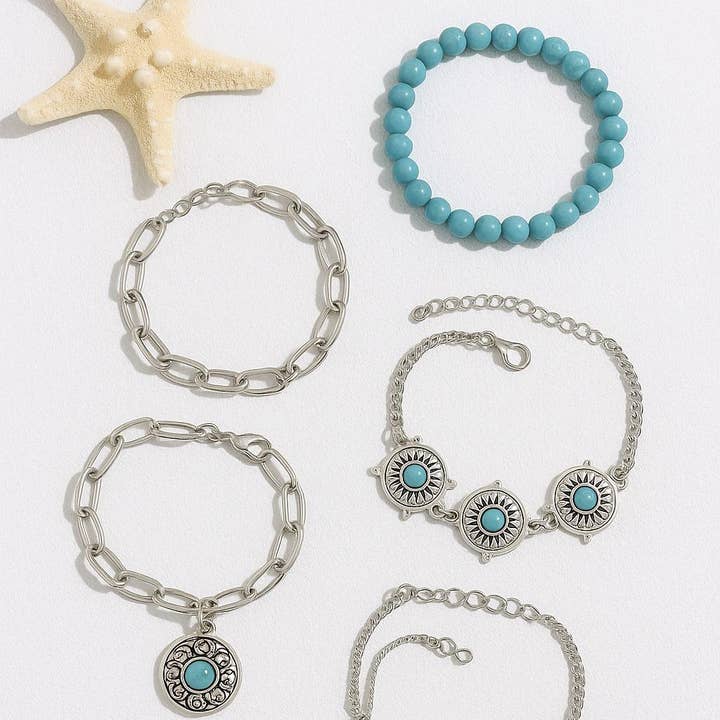 The Bling Barn - Wholesale Jewelry Set - Mandy At The Bay 4 Piece Fashion Bracelet Set2