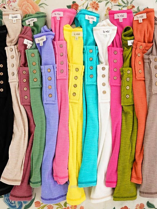 JAT7478-Ribbed Fabric Stitched Detail Henley Tank Top for wholesale by La Miel