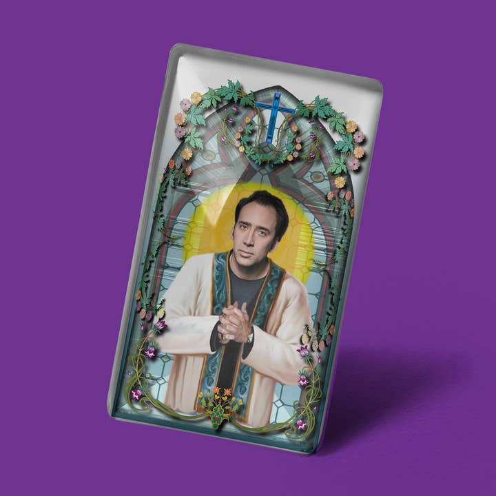 Nicholas Cage Celebrity Prayer Design Magnet for wholesale by Calm Down Caren