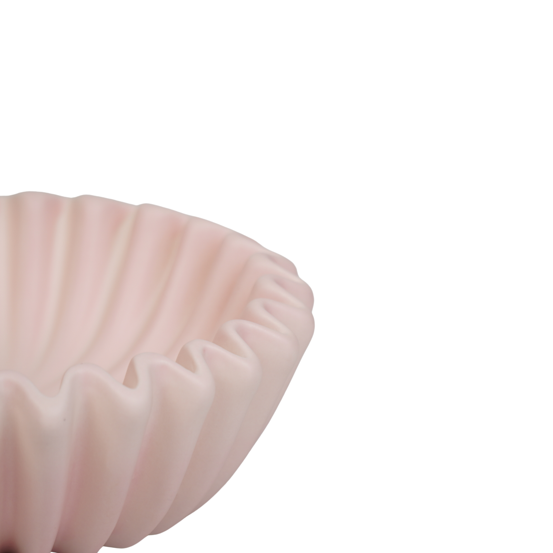 Housevitamin bv - Wholesale Decorative Plate/Dish/Bowl - Bowl- Pleated Bowl - Ceramics- Light Pink- 20x20x7 cm6