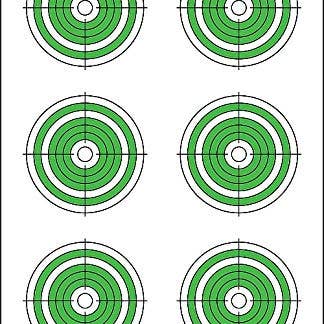 EZ2C Targets - Wholesale Sporting Accessories - EZ2C Targets RD6: Six 4” Bullseyes Paper Shooting Target 11"x17" USA MADE1