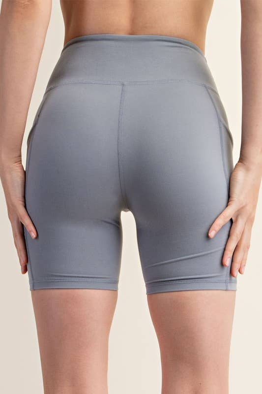 Sunday Morning - Wholesale Athletic Shorts - Women's - P406237-Butter Soft 6 Inch Biker Short with Pockets7