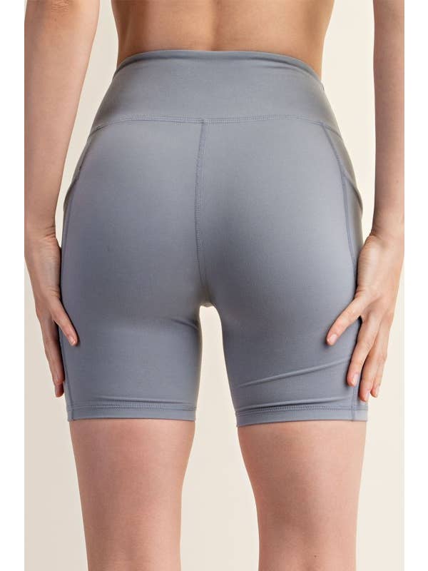 Sunday Morning - Wholesale Athletic Shorts - Women's - P406237-Butter Soft 6 Inch Biker Short with Pockets7