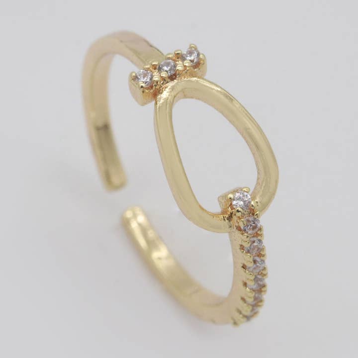 Elegante anillo minimalista con banda dorada ajustable S223 para venta al por mayor de Aim Eternal