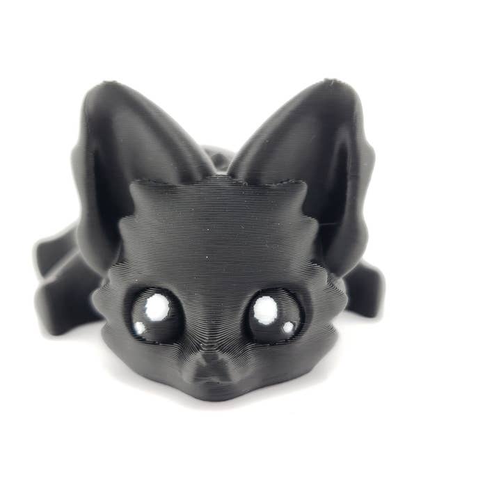 The Geek Galleria - Venta al por mayor Pelota antiestrés - Niños - Zorro Articulado Flexi Negro Galaxia Lindo de 7.5 Pulgadas - Impresión 3D Fantasía - Vendedor Autorizado - Compañero de Escritorio Articulado