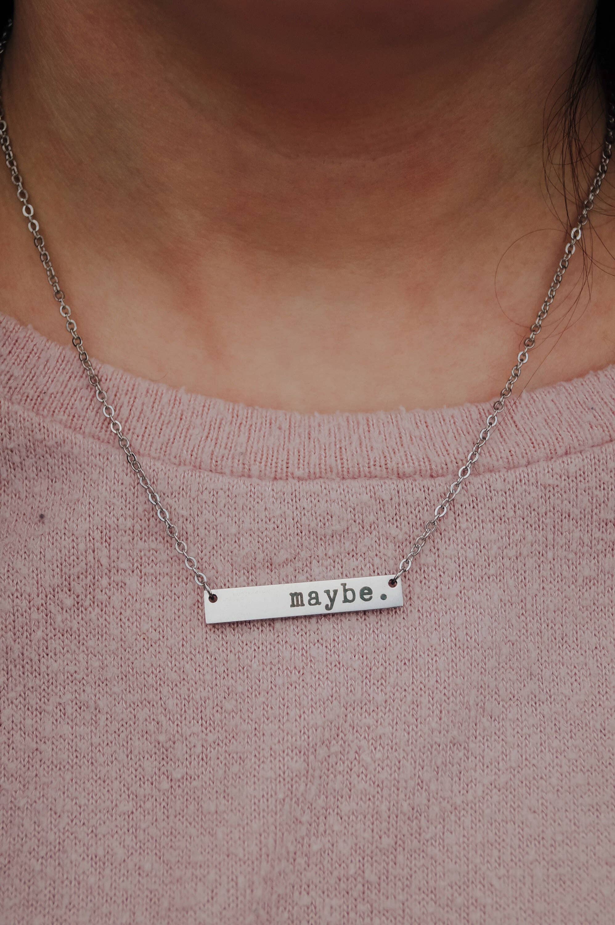 the ocdopus - Wholesale Pendant/Charm Necklace - Maybe. Bar OCD/Anxiety/Mental Health Necklace4