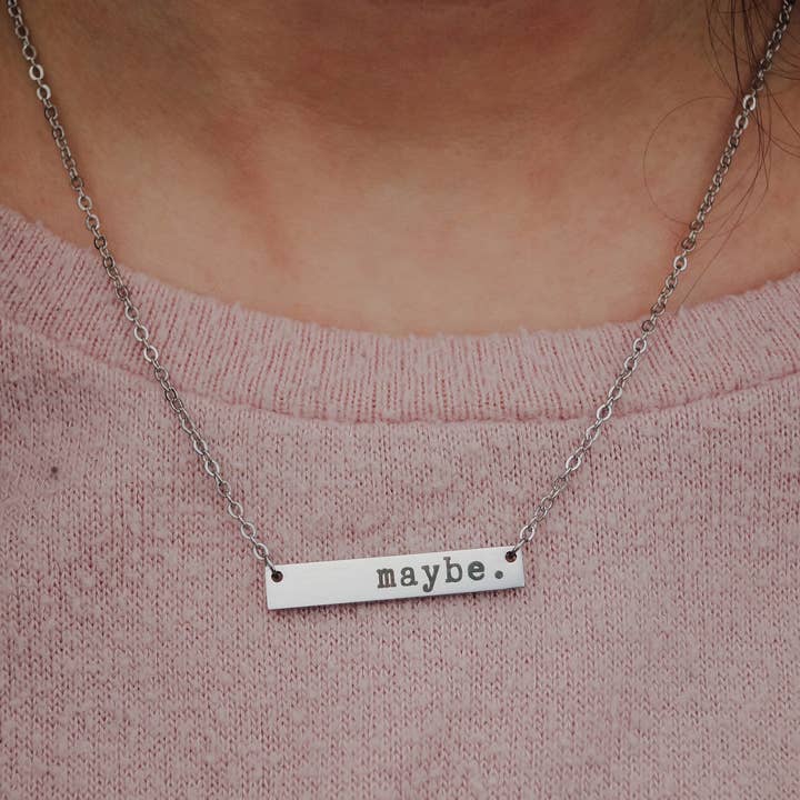 the ocdopus - Wholesale Pendant/Charm Necklace - Maybe. Bar OCD/Anxiety/Mental Health Necklace4