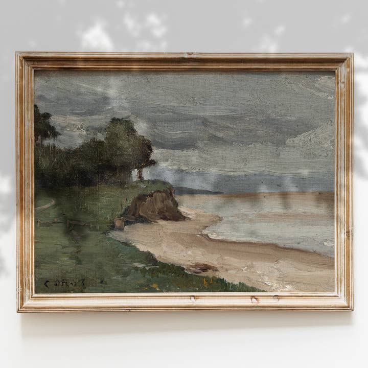 Hyggely - Vente Affiche d'art - Peinture d'art vintage sur la côte, paysage, L1401