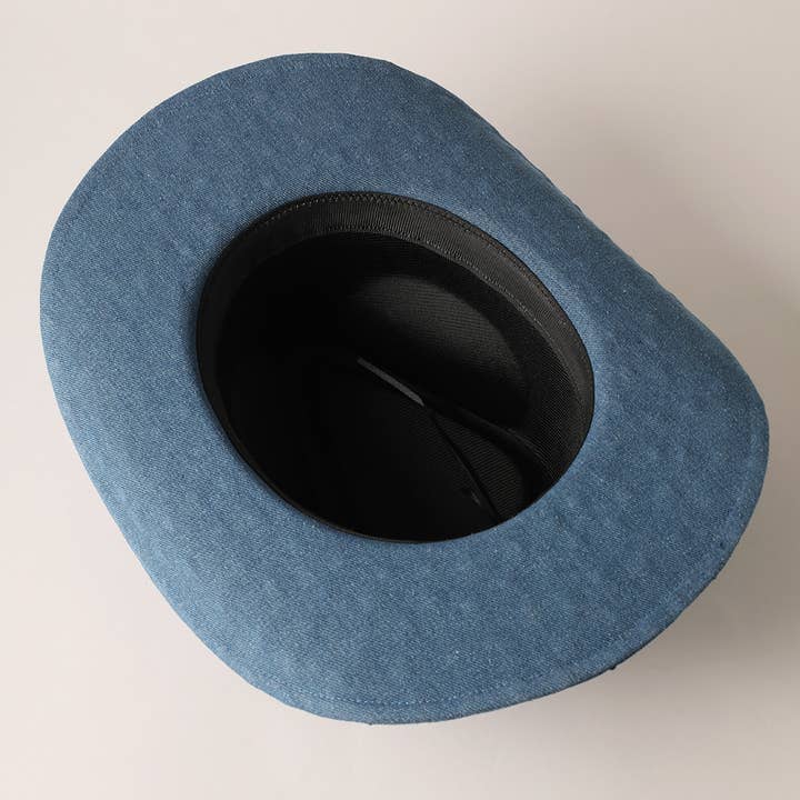 Fashion City - Wholesale Cowboy Hat - Women's - Cubic Embellished Denim Cowboy Hat