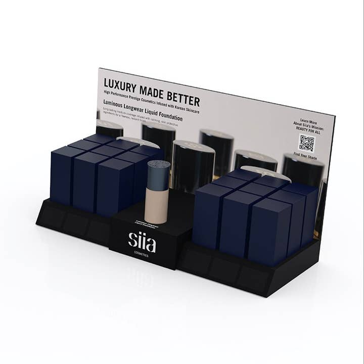 DRCT4 - Présentoir de comptoir (fond de teint liquide) pour la vente par SIIA Cosmetics