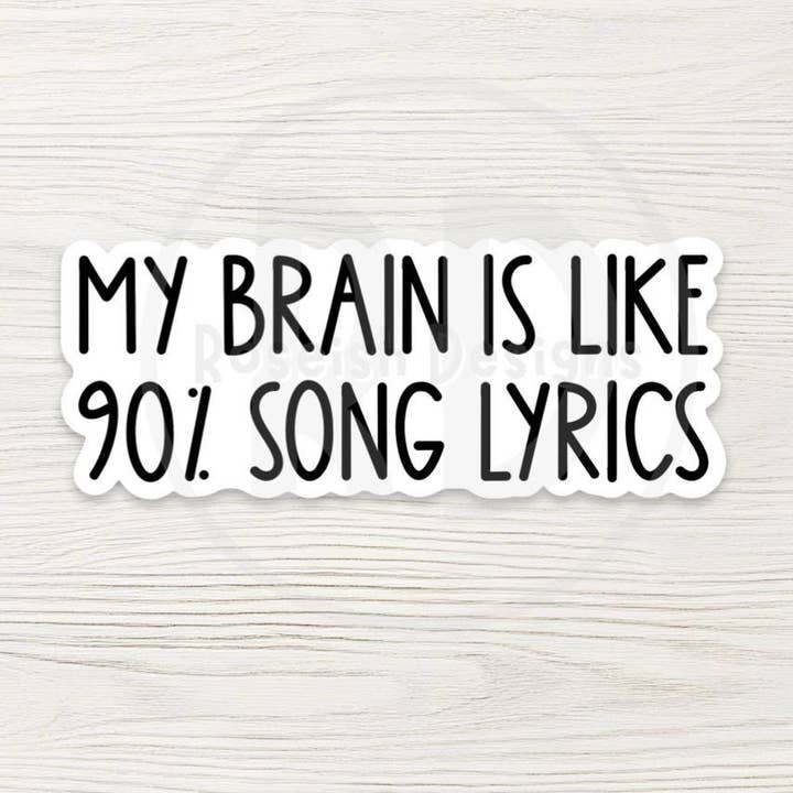 Music Lyrics Sticker - Funny Pop Culture Gift for Fans for wholesale by Roseish Designs