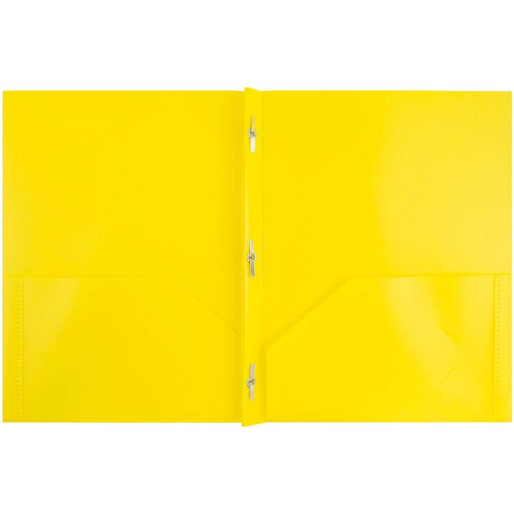 JAM PAPER - Wholesale Folders - Plastic Color POP 2 Pocket Folders with Metal Prongs, 6-Pack