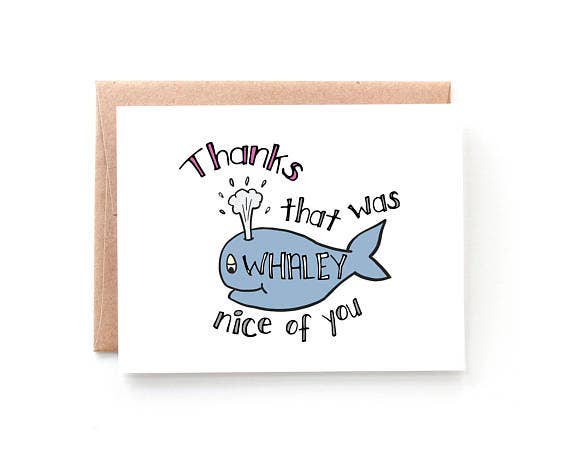 Yellow Daisy Paper Co. - Wholesale Thank You Card - Whaley Nice Of You Thank You Card0