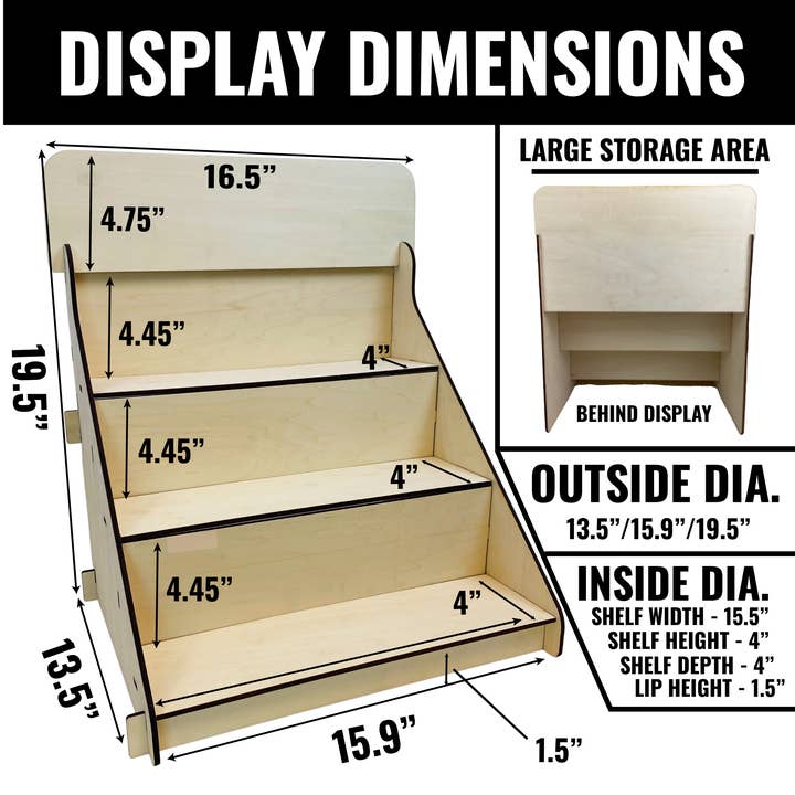 Torched Displays - Wholesale Retailer Display Stand/Case - 3 Step Riser Display Stand for Soaps, Candles and Tumblers7
