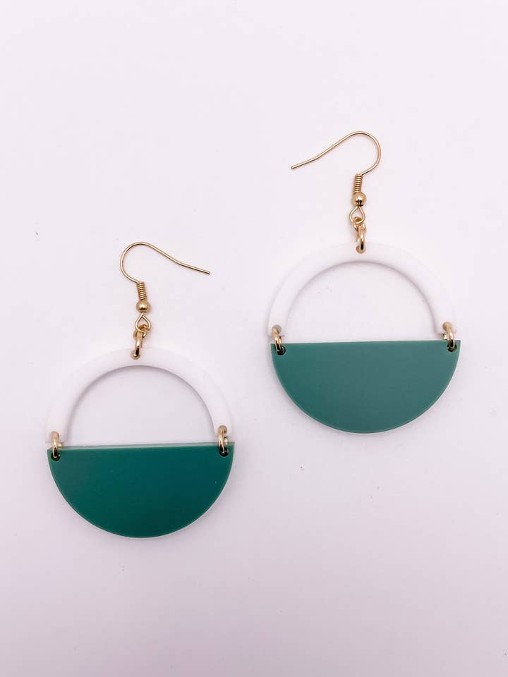 Fran øreringe (grøn+hvid) for engroshandel hos katygirlgoods