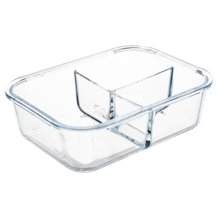 Lexi Home - Wholesale Food Storage Container - 51 oz. Glass Lock & Seal Containers with 3-Compartments