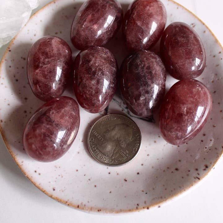 Pebble House - Wholesale Spiritual Stone/Crystal - Strawberry Quartz Mini Egg (Crystals & Stones)2