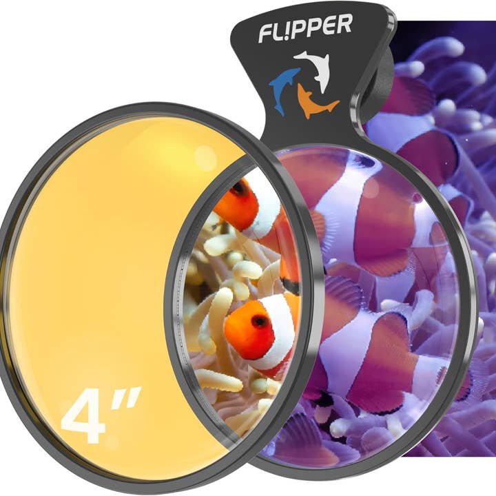 Flipper DeepSee Magnetisch Bevestigde Vergrote Aquariumkijker 4" (102mm) Oranje Filterlens voor wholesale door Flipper Aquarium Products