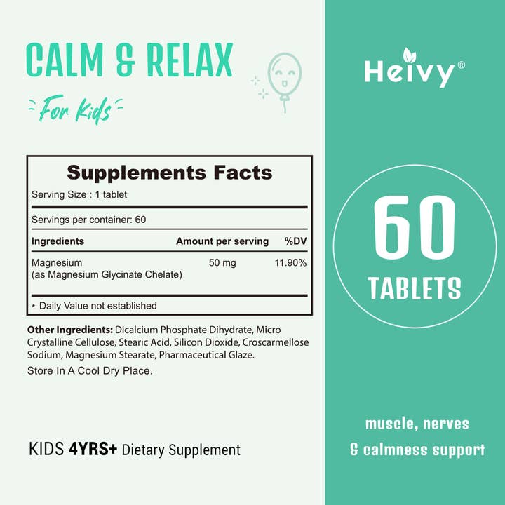 Heivy - Wholesale Oral Supplement/Vitamin - Heivy Calm and Relax Supplement for Kids
