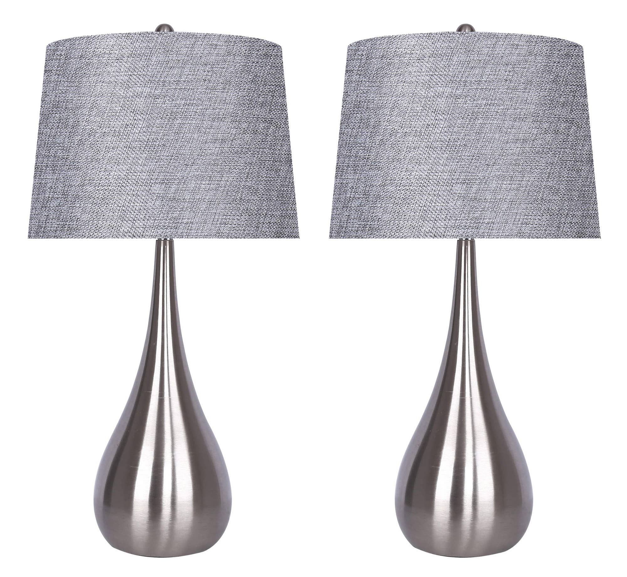 LumiSource and Grandview Gallery - Wholesale Accent/Desk Lamp - 29" Pebble Metal Table Lamps Teardrop Linen Shades (2PK)26