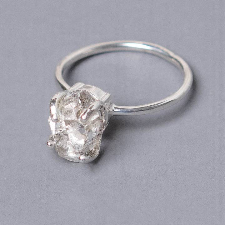 Tiny Rituals - Wholesale Single Stone/Solitaire Ring - Clear Quartz Raw Freeform Gold or Silver Ring8