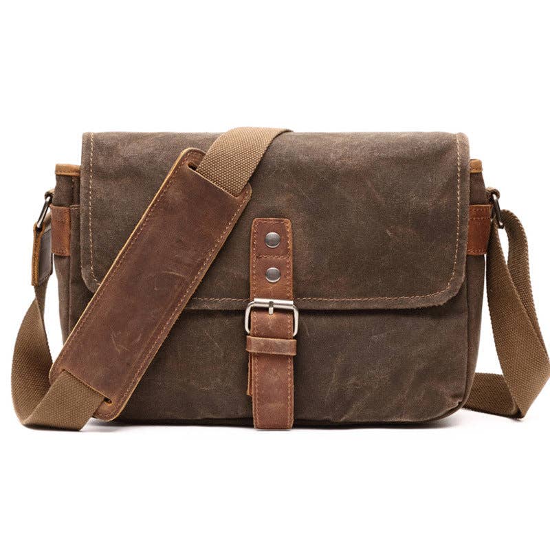 RockCow Leather Studio - Wholesale Crossbody Bag - Unisex - Photographic Hunter Camera Bag Canvas DSLR Camera Bag Vintage Crossbody Messenger Bag 88160