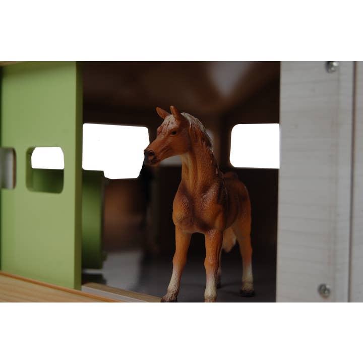 American Hobbies & Merchandising - Wholesale Wood Toy - Kids - Kids Globe 1:32 Scale Wooden Horse stable Toy With 3 Stalls6
