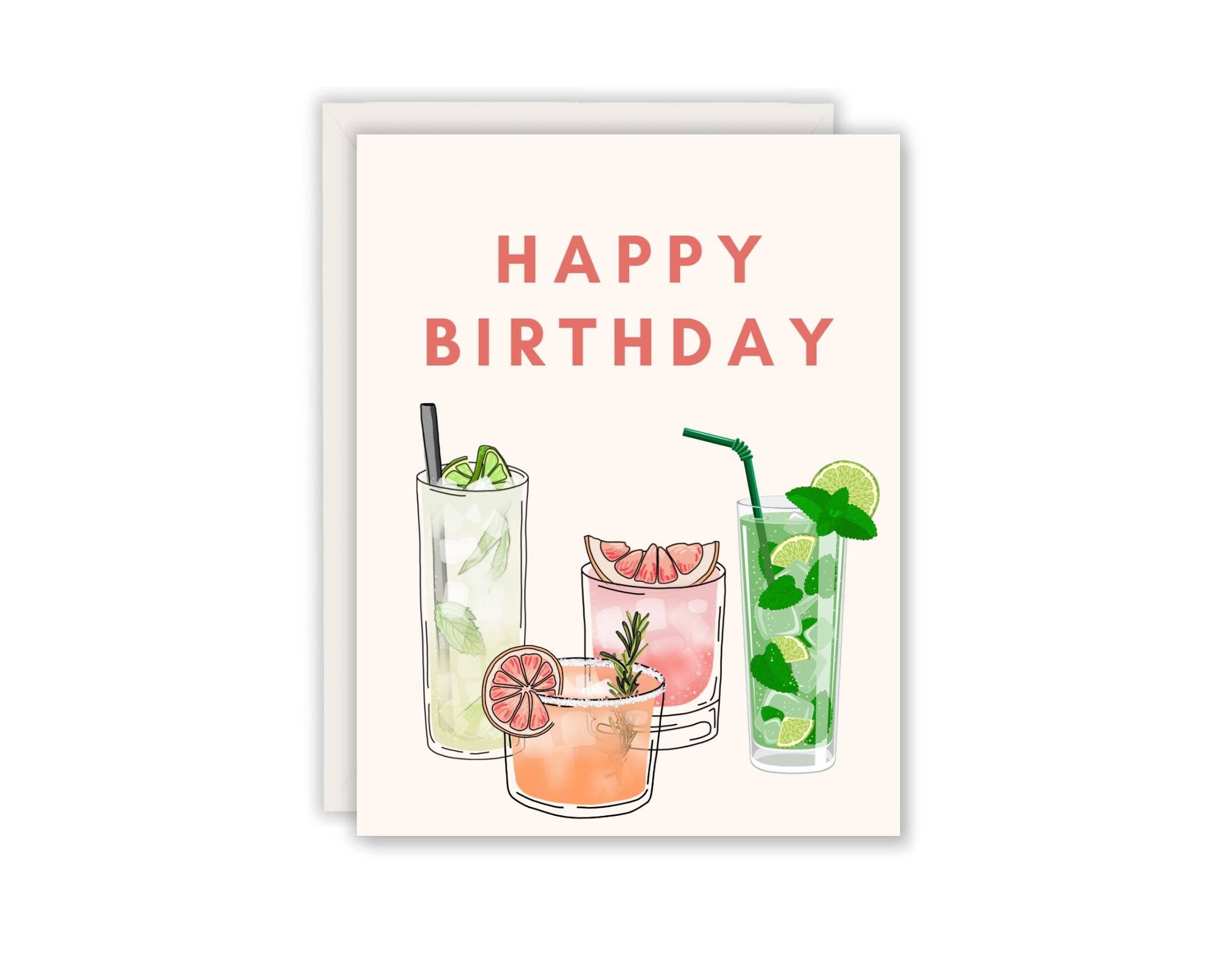 Paper Giggles - Wholesale Birthday Card - Happy Birthday Cocktail Greeting Card