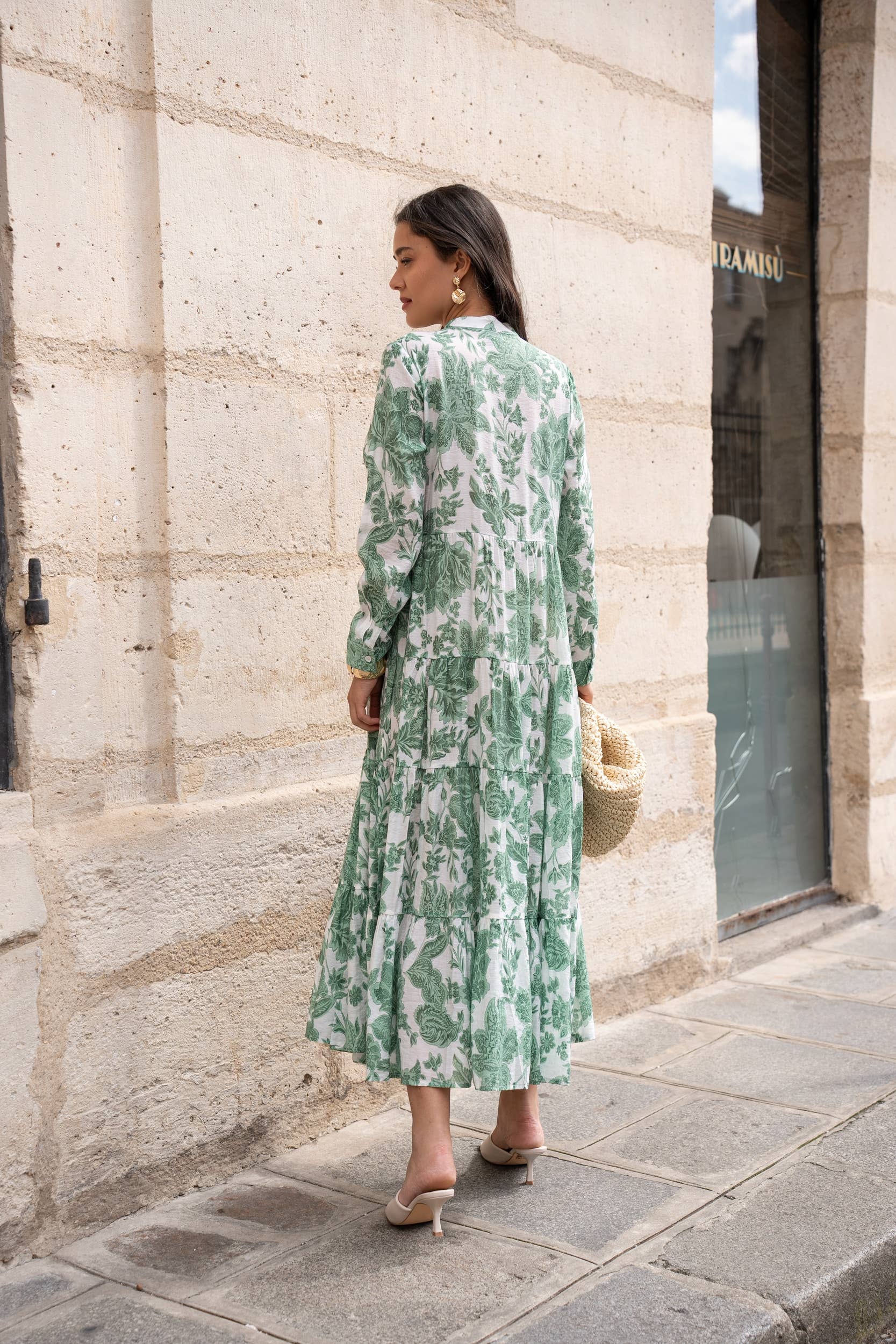 CHOKLATE PARIS (US No duties) – wholesale Klänning - Dam – Klänning i siden med blommönster Marbella (S-M-L-XL) - CK0811216