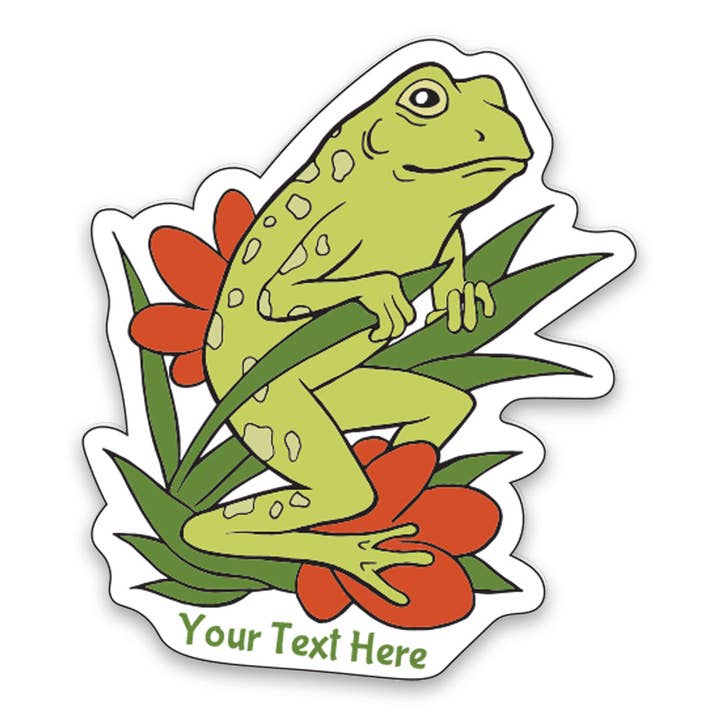 Frog In Flowers Sticker | Made in the USA for wholesale by Counter Couture