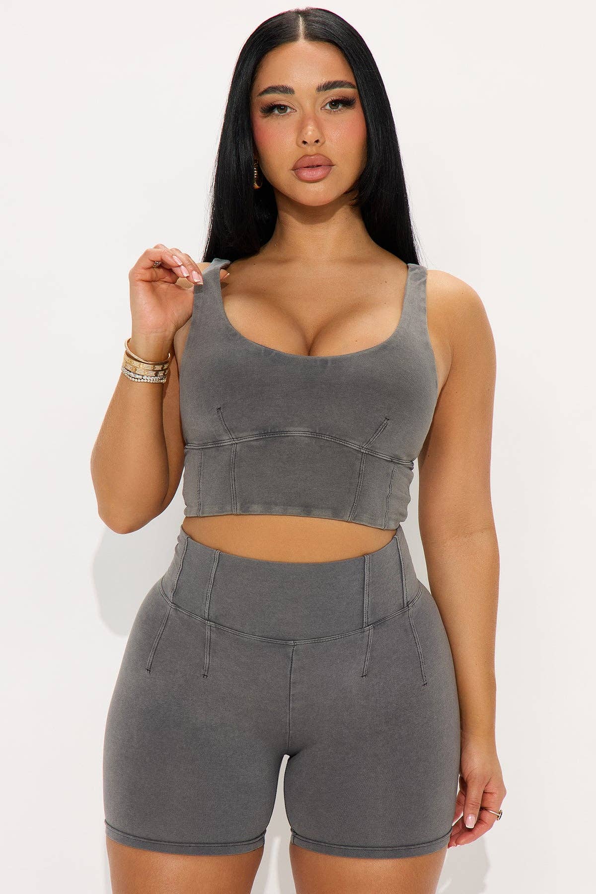 5besties inc – wholesale Activewear set – Women′s – Prewashed Jersey Tank Top and Biker Shorts Set3