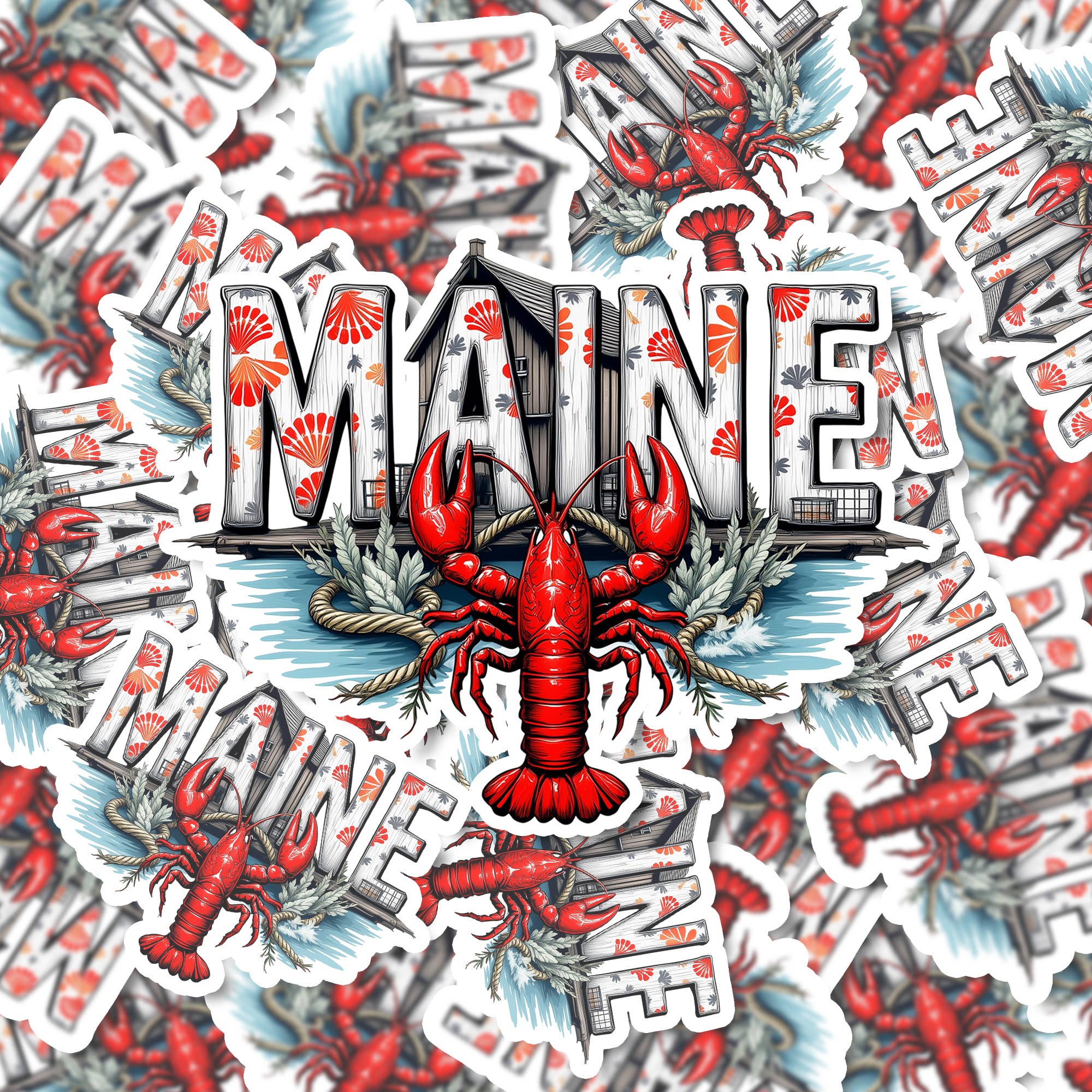 PiggyPrintStickers - Wholesale Sticker - Maine State Sticker | Vinyl Map Decal | Coastal Design4