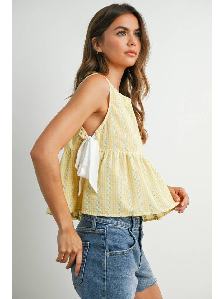 BUTTERMELON - Wholesale Blouse - Women's - Sky Meadow Peplum Top - BMT775015