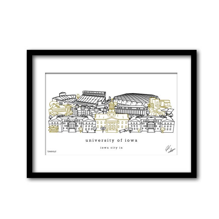 Décoration murale minimaliste de l'Université de l'Iowa pour la vente par Townsville Art
