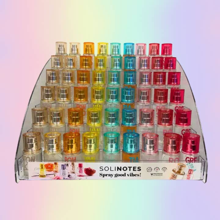 Acrylic Display for the Mini Perfumes - W/ PRODUCTS for wholesale by Solinotes (US Stores) - Distributed by Scents of Europe