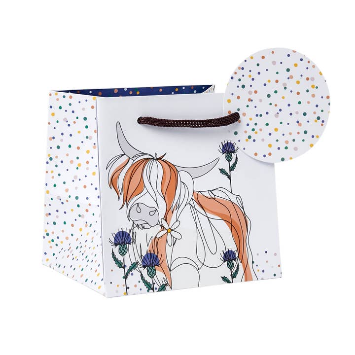 Bolsa de regalo con taza de vaca Highland para venta al por mayor de Belly Button Designs
