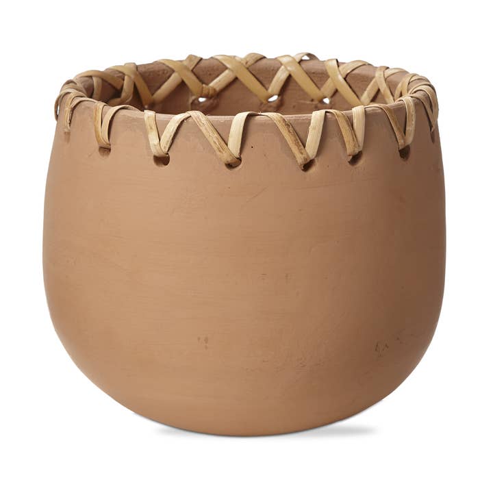 Basketweave Rim Terracotta Planter Summer for wholesale by tag