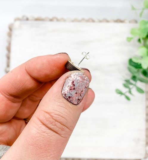 Fleece & Fancy - Wholesale Stud/Post Earrings - Laser Cut Hockey Wood Stud Earrings2