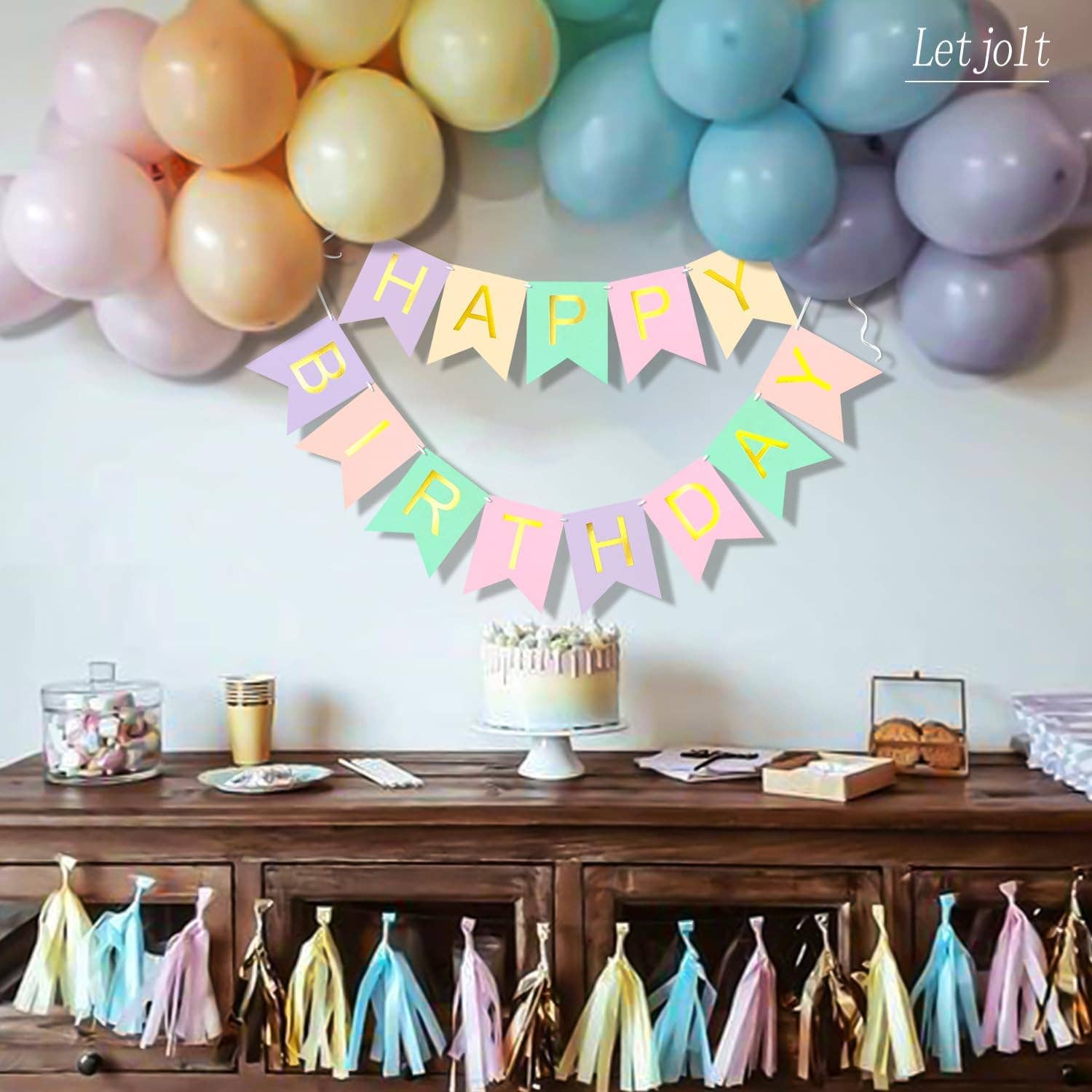 Toyventures – wholesale Party sign/banner – Happy Birthday Banner Birthday decorations Pastel Birthday2