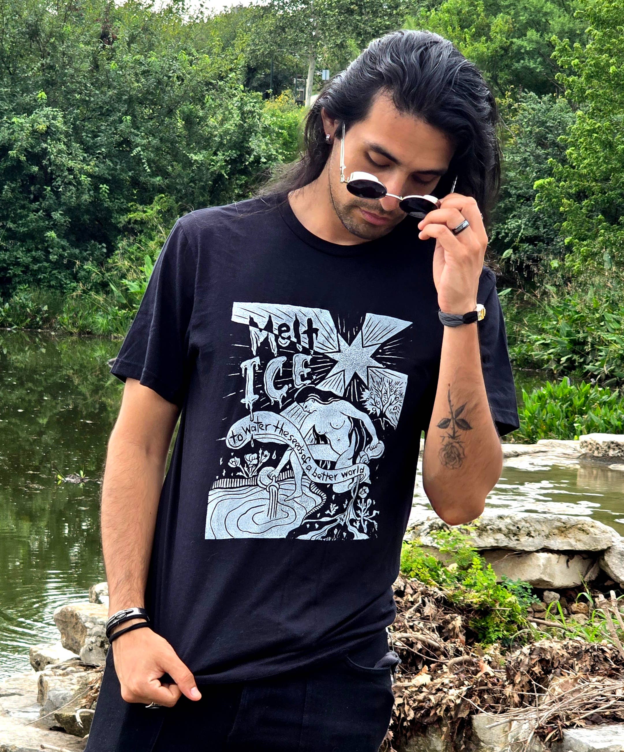 Fendywitch Designs - Wholesale Screen Printed T-Shirt - Unisex - Melt ICE Immigrant Rights/The Star Tarot Cotton T-Shirt