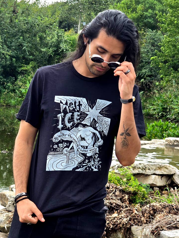 Derreter ICE Direitos dos Imigrantes/A T-shirt de Algodão Tarot da Estrela por atacado de Fendywitch Designs