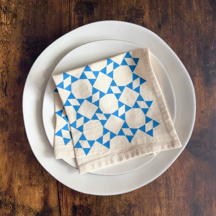 Bright Beige - Wholesale Dinner & Cloth Napkin - Hand Printed Flour Sack Napkins - Homespun Quilt1