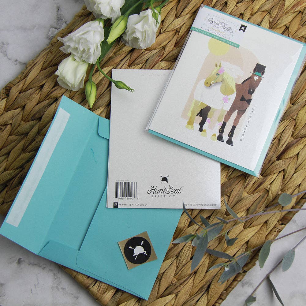 Hunt Seat Paper Co. - Wholesale Wedding Card - Forever Bonded - Equestrian Horse Barn Wedding Card1