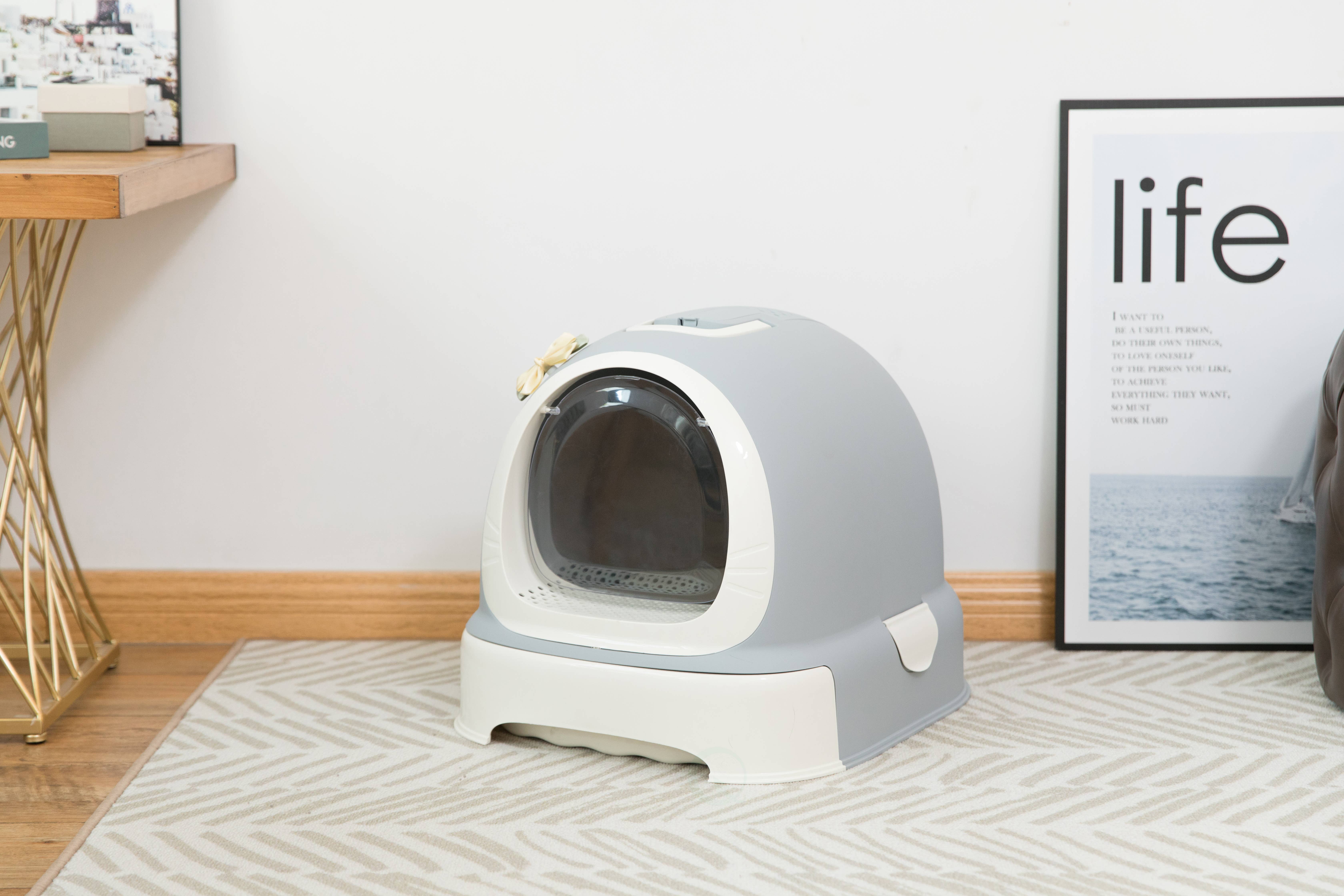 Quickway Imports – wholesale Cat litter box – Enclosed Hooded Litter Pan with Front Entry Close Door2