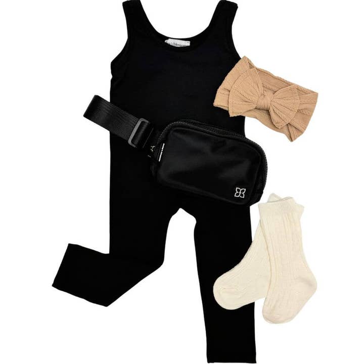 Bailey's Blossoms – Engroshandel Bæltetaske – til børn – Mommy & Me Fanny Pack Bæltetasker - Sort1