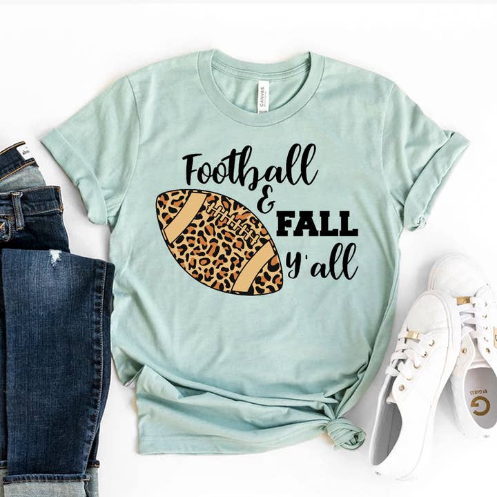 Football & Fall Y'all T-shirt - Bella Canvas for wholesale by Printliss