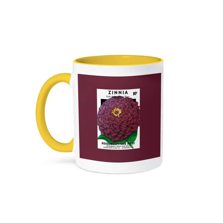 3dRose - Wholesale Coffee mug - 3dRose, Zinnia Dahlia Flowered Purple Prince Seed Packet Reproduction, Mug