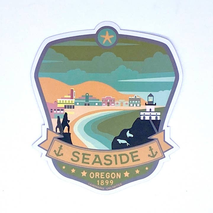 Oregon am Meer — 10,2 cm Vinylaufkleber für den Großhandel von Landmarks Unlimited