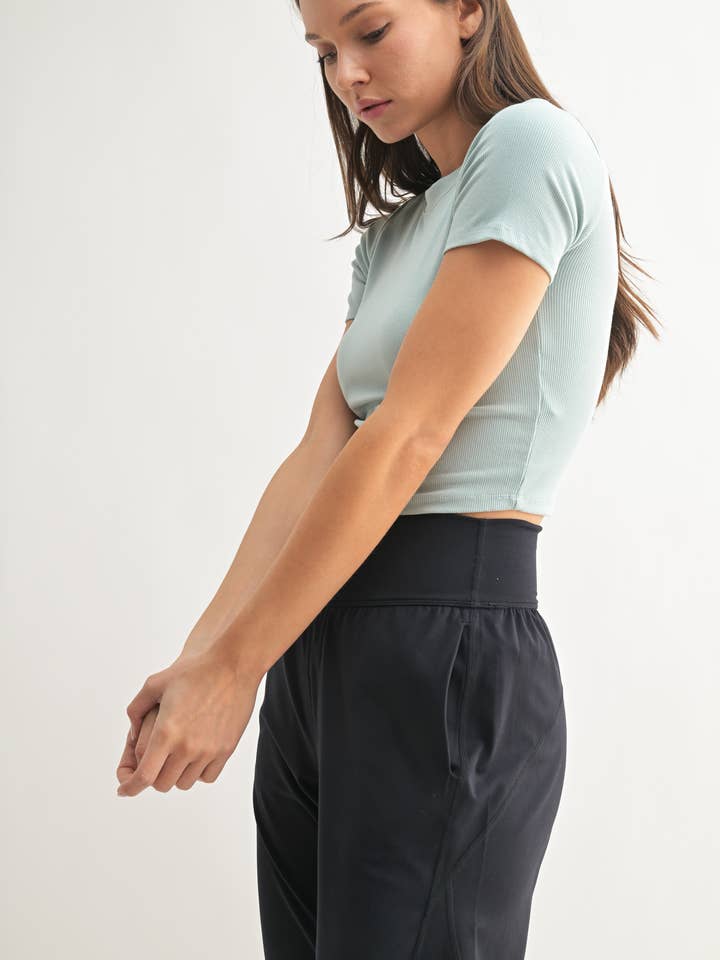 Mono B - Wholesale Athletic Top - Women's - Essential Micro-Ribbed Athleisure Baby Tee21